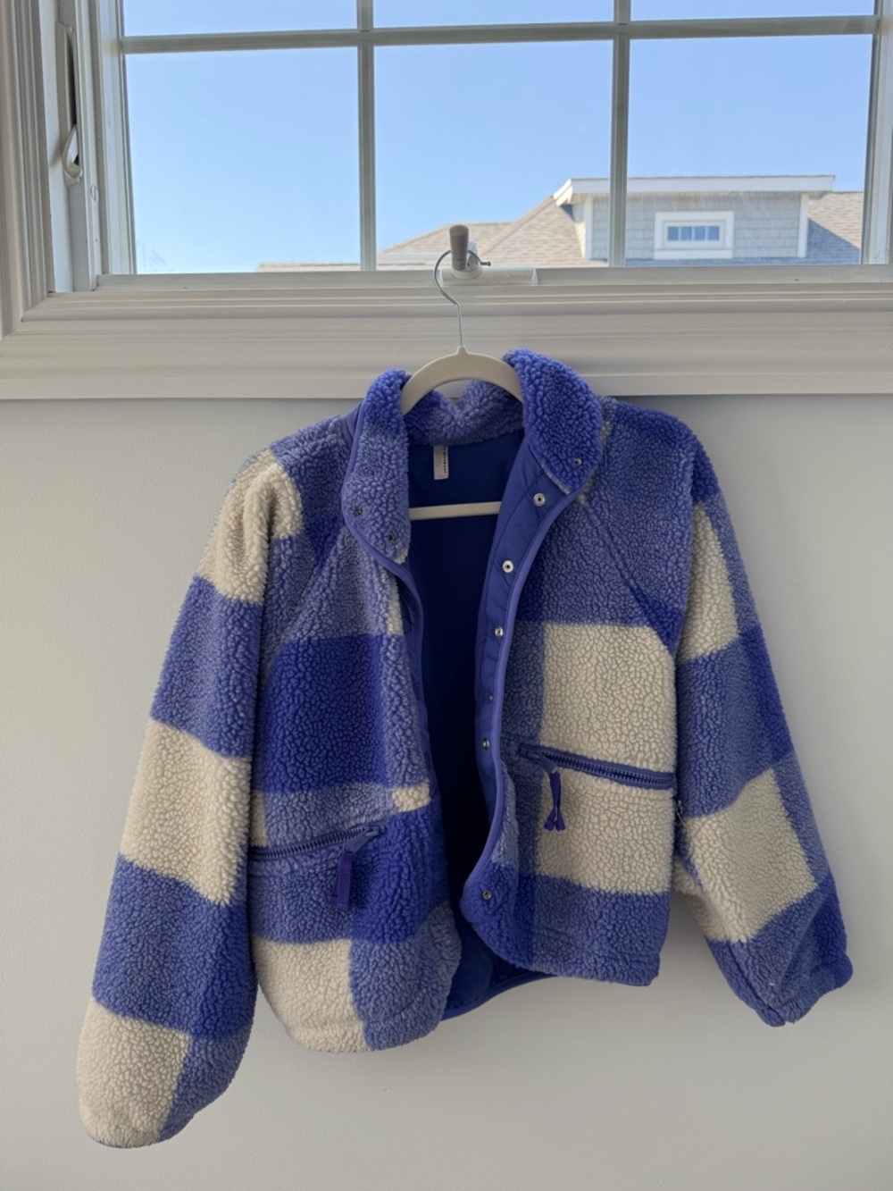 Plush Sherpa Jacket in Lavender & Cream